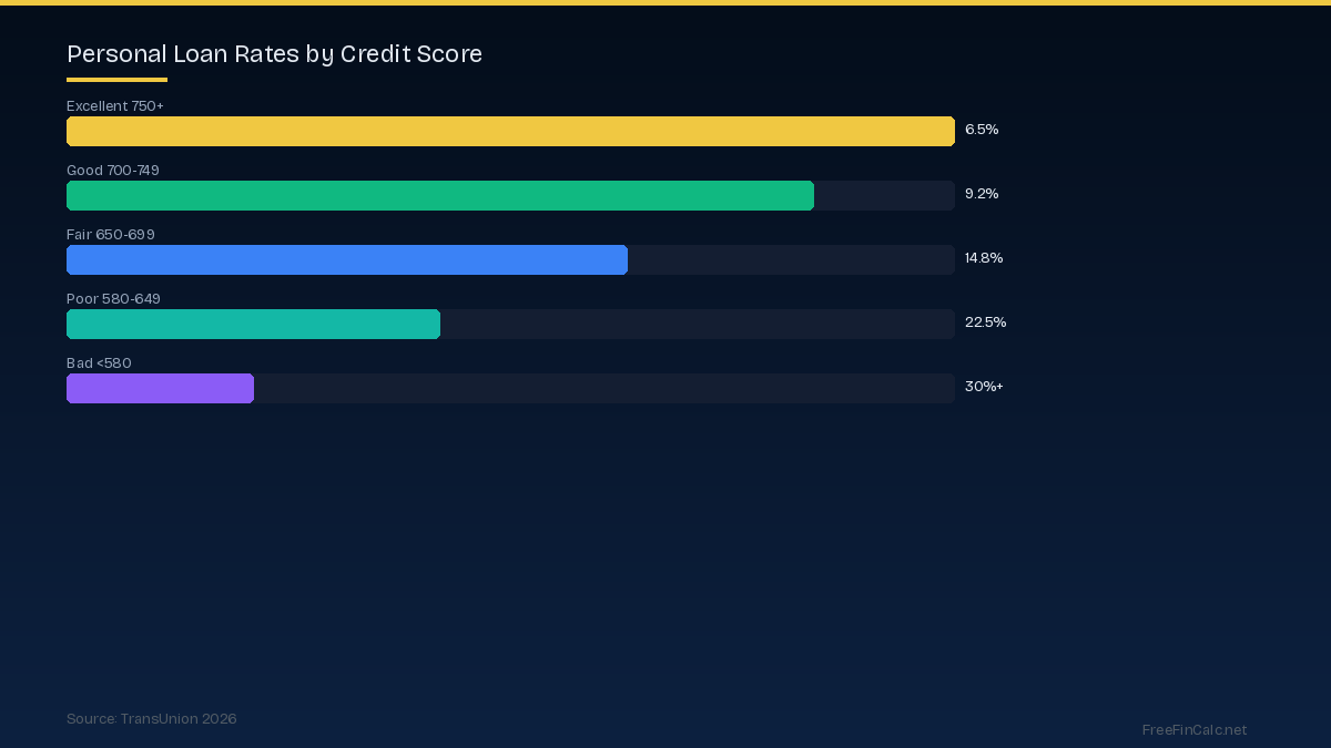 Personal loan rates by credit score comparison chart