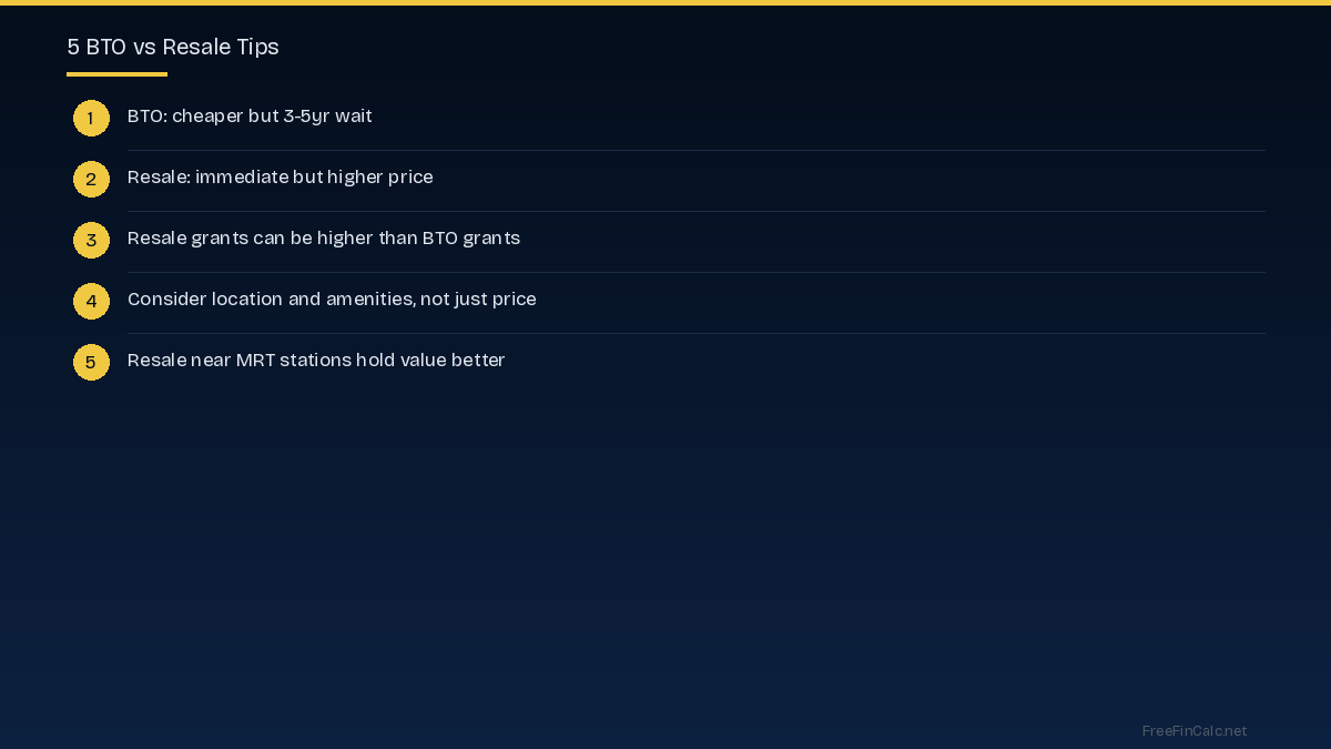 BTO vs resale tips