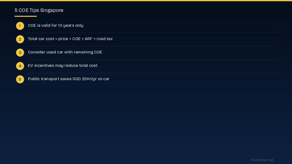 COE tips Singapore