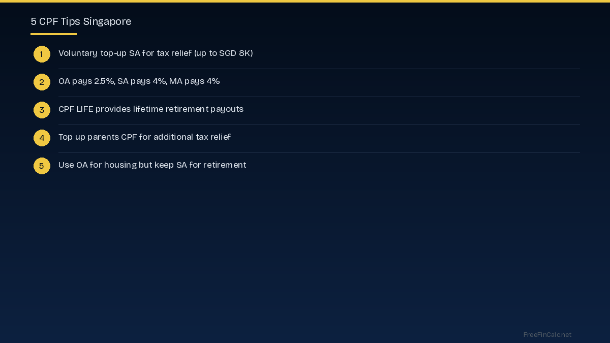 CPF tips Singapore