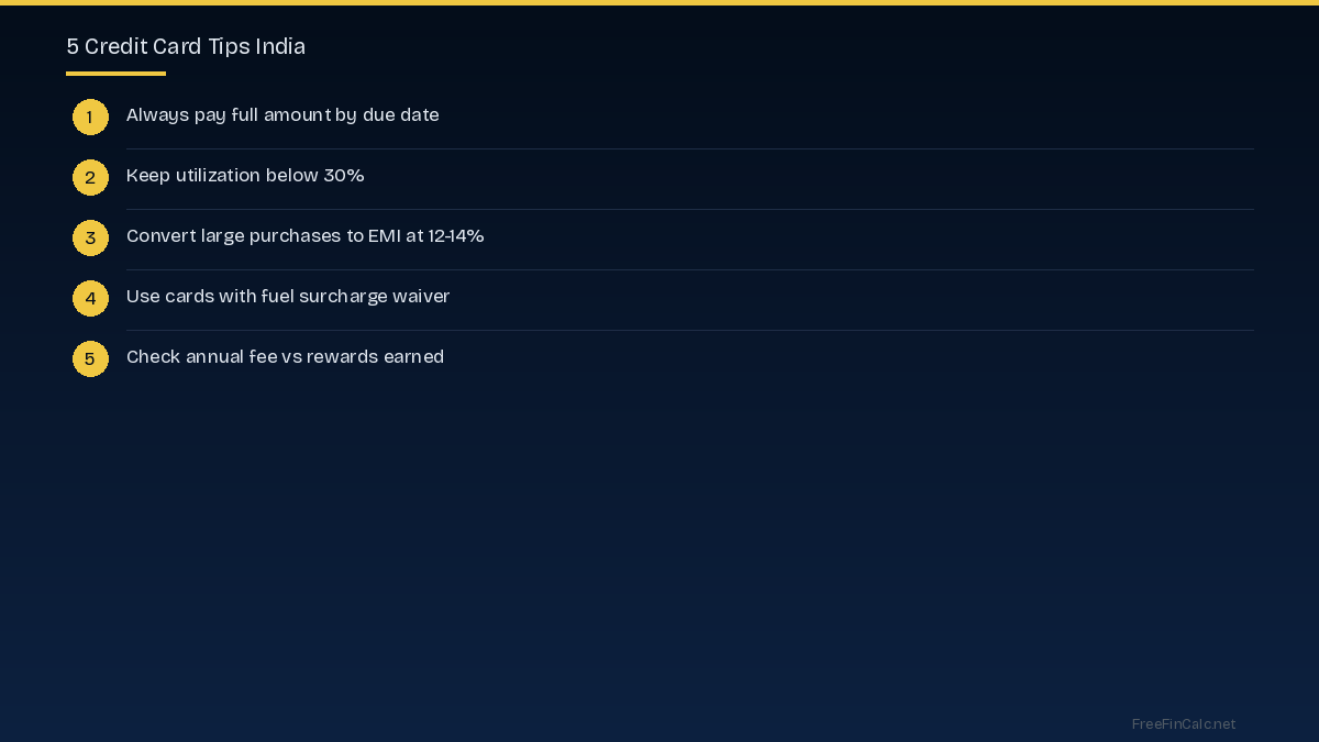 credit card tips India