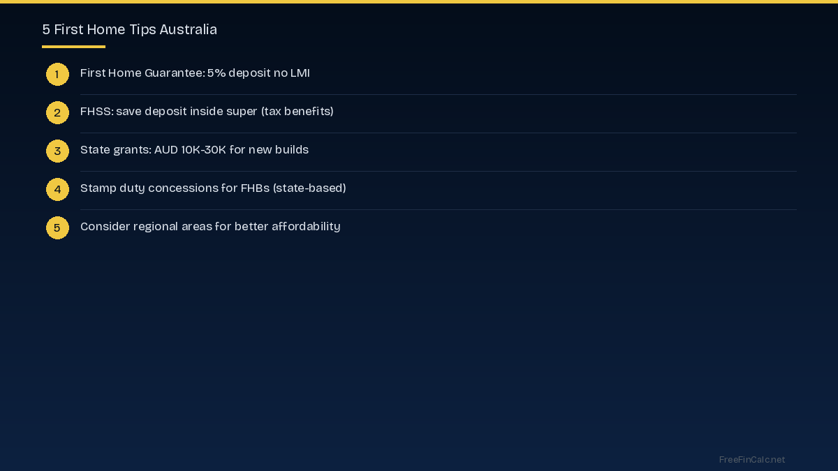 first home buyer tips Australia