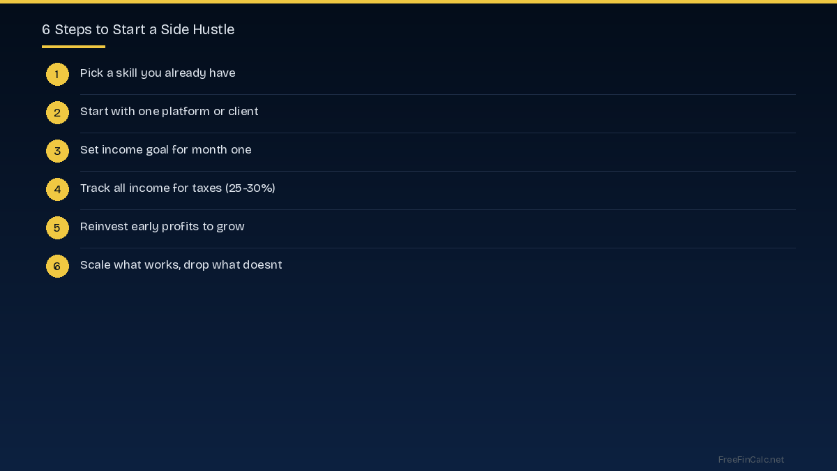 steps to start side hustle