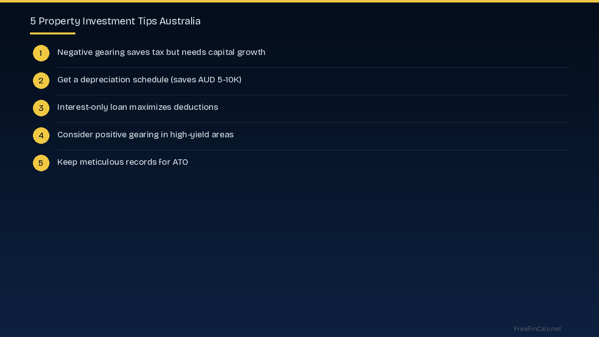 negative gearing tips