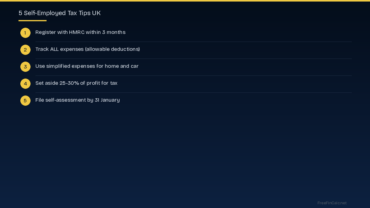 self-employed tax tips UK